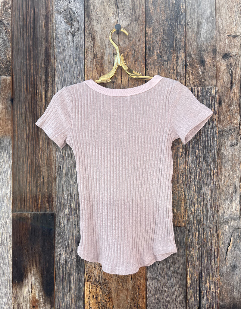 Project Social T Project Social T Julie Scoop Neck Sweater Rib Tee Cameo Rose