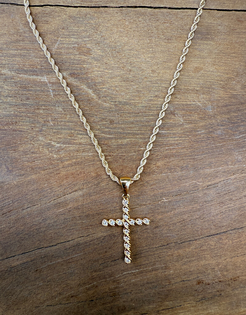 Joy Dravecky Joy Dravecky Vintage French Cross Necklace GP