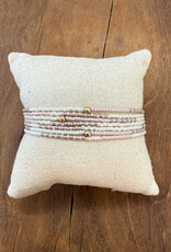 Erin Gray Erin Gray Maui Beaded 14K GF Bracelet Pink, Cotton & Pewter