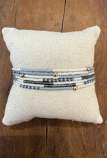 Erin Gray Erin Gray Maui Beaded 14K GF Bracelet In Gray, Cotton & Graphite