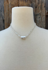 Erin Gray Erin Gray Silver Barrel on Double Silver Paperclip Necklace