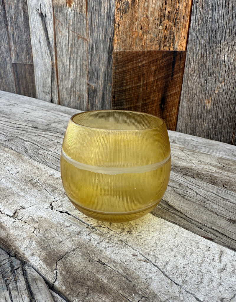 Homart Adri Cut Glass Votive Yellow