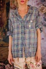 Magnolia Pearl Magnolia Pearl Check Adison Workshirt Top 1391 Wave