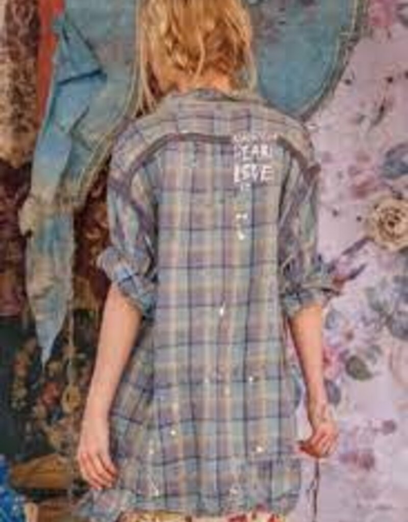 Magnolia Pearl Magnolia Pearl Check Adison Workshirt Top 1391 Wave