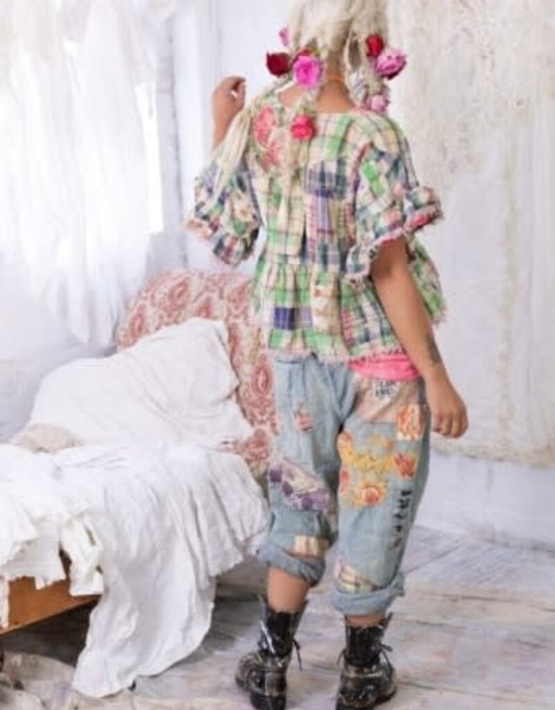 Magnolia Pearl Magnolia Pearl Dear Liza Eyelet Blouse Top 1521 Madras Green