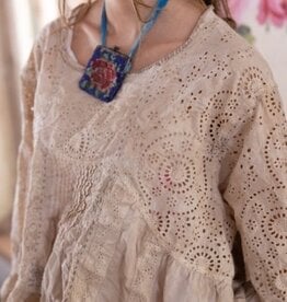 Magnolia Pearl Magnolia Pearl Eyelet Dea Blouse Top 2212 Swan