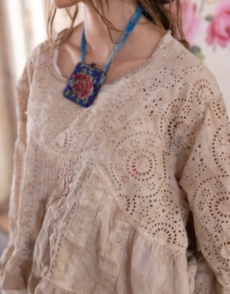Magnolia Pearl Magnolia Pearl Eyelet Dea Blouse Top 2212 Swan