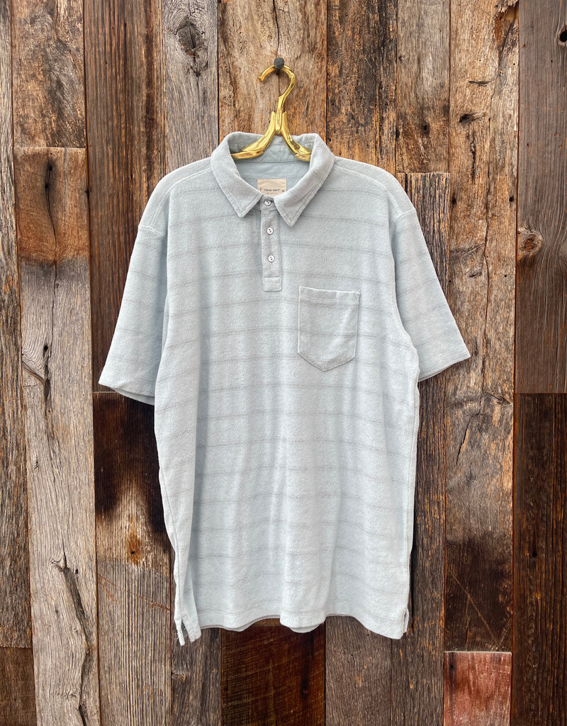 True Grit True Grit Cabana Terry Stripe S/S Polo Blue