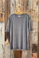 True Grit True Grit Sueded Dobby S/S Crew Charcoal