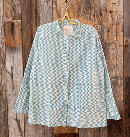 Auntie Oti Auntie Oti Wavy Button Shirt Blue