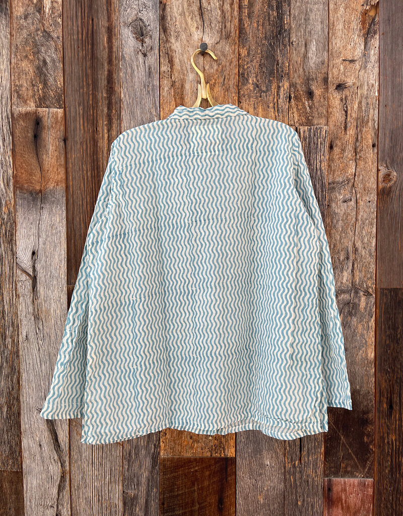Auntie Oti Auntie Oti Wavy Button Shirt Blue