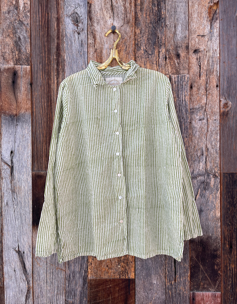 Auntie Oti Auntie Oti Stripe Button Shirt Green
