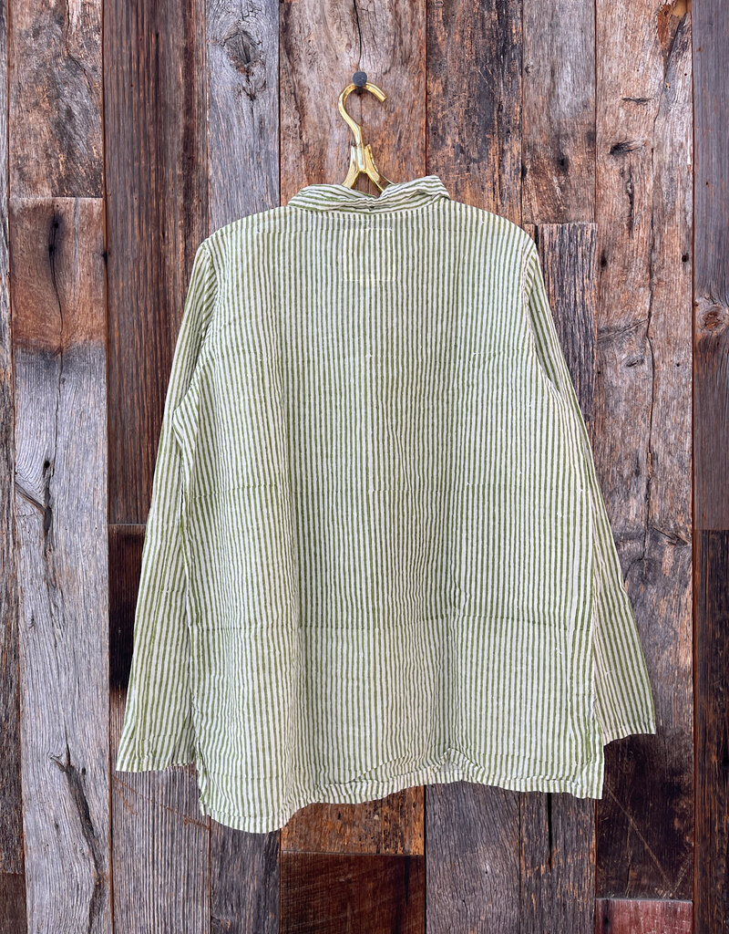 Auntie Oti Auntie Oti Stripe Button Shirt Green