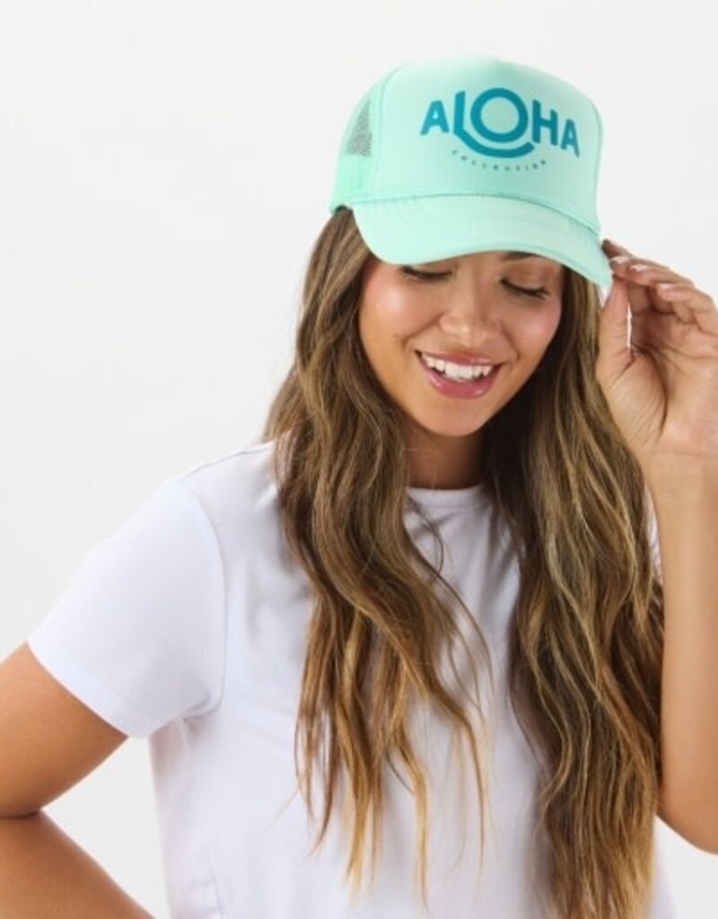 Aloha Collection Aloha Collection ALOHA Trucker Hat Seafoam