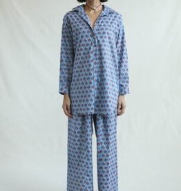 Chan Luu Chan Luu Canna Block Print Set Sky Blue O/S