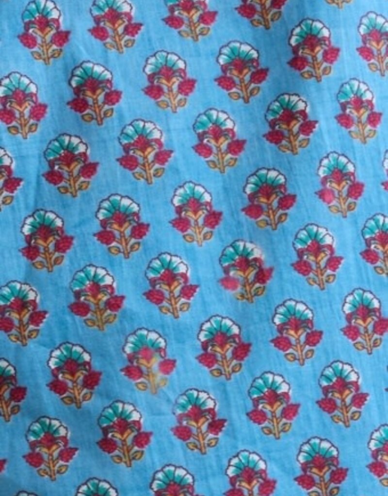 Chan Luu Chan Luu Canna Block Print Sarong Sky Blue O/S
