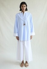 Chan Luu Falling Flower Tunic Blue Stripe 1
