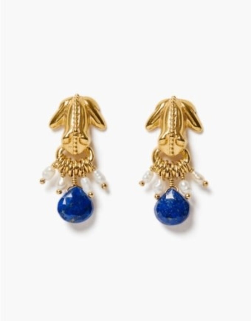 Chan Luu Chan Luu Frog Earrings White Pearl Mix EG-5880