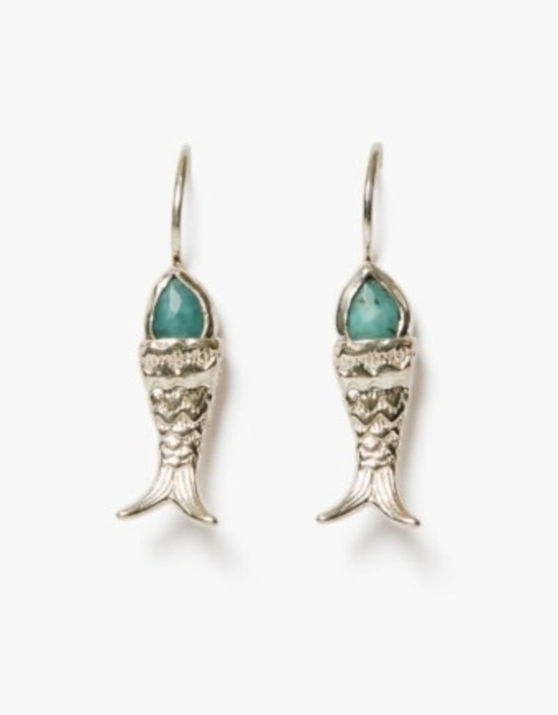 Chan Luu Chan Luu Mini Koi Earrings Turquoise ES-5868 SS
