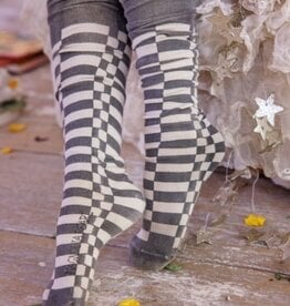 Magnolia Pearl Magnolia Pearl Check OTK Socks 138 Black Piano Key*