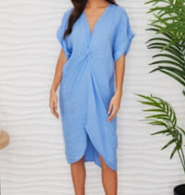 Milio Milano Milio Milano Linen Twist Short Sleeve Blue