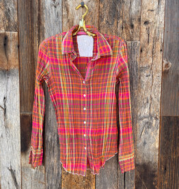 Cino Cino Madras Plaid Button Up Shirt 10060 Citrus