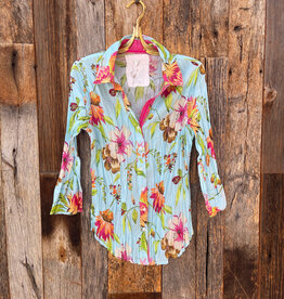 Cino Cino Tropicana Button Down Pale Aqua 10235