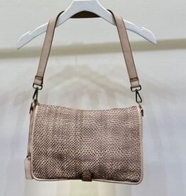 Milio Milano Milio Milano Napa Leather Intrecciato Crossbody Bag Beige