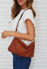 Milio Milano Milio Milano Intrecciato Wristlet Shoulder Bag Cognac