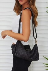 Milio Milano Milio Milano Intrecciato Wristlet Shoulder Bag Black