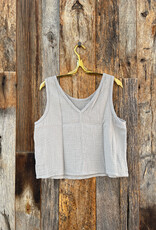 It Is Well Organic Reversible Gauze Tank Slate Gray