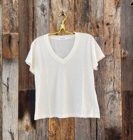 Perfect White Tee Hendrix S/S Boxy V-Neck Tee Bright Ivory