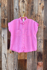 ...and for Good ...And For Good Linen Good Boyfriend S/S Shirt Dahlia Pink