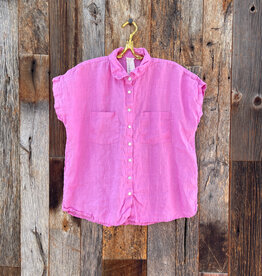 ...and for Good ...And For Good Linen Good Boyfriend S/S Shirt Dahlia Pink