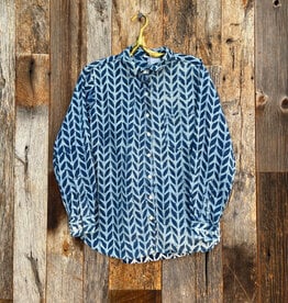 ...and for Good ...and for Good LS Boyfriend Shirt Chevron - Blue