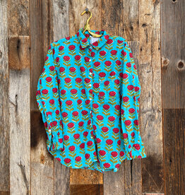 ...and for Good ...and for good Printed LS Boyfriend Shirt Carolina Tulip Teal