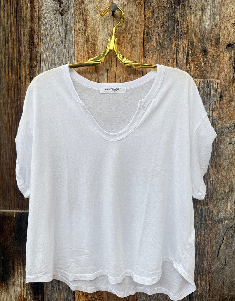 Project Social T Project Social T Sylas Notch Neck S/S Tee White