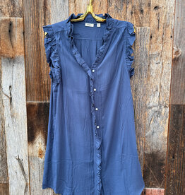 Dylan Dylan Lilly Ruffle Dress W/ Pockets Blue