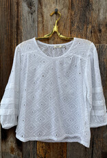 Dylan Dylan Pleat Sleeve Top White