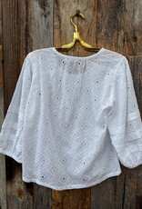 Dylan Dylan Pleat Sleeve Top White