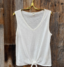 Dylan Dylan Deep V Sleeveless Tie Top Light Natural