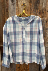 Dylan Dylan Perfect Plaid Top Blue