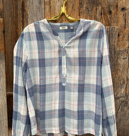 Dylan Dylan Perfect Plaid Top Blue