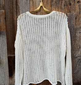 Stateside Stateside Open Mesh Pullover Sweater Cream
