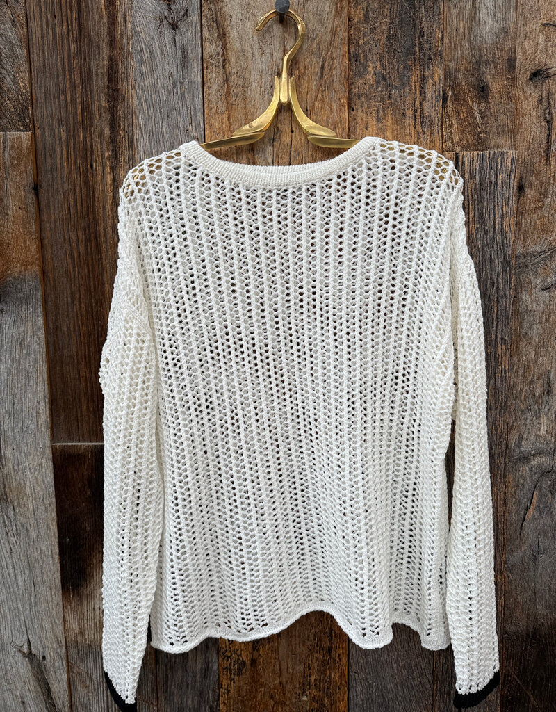 Stateside Stateside Open Mesh Pullover Sweater Cream