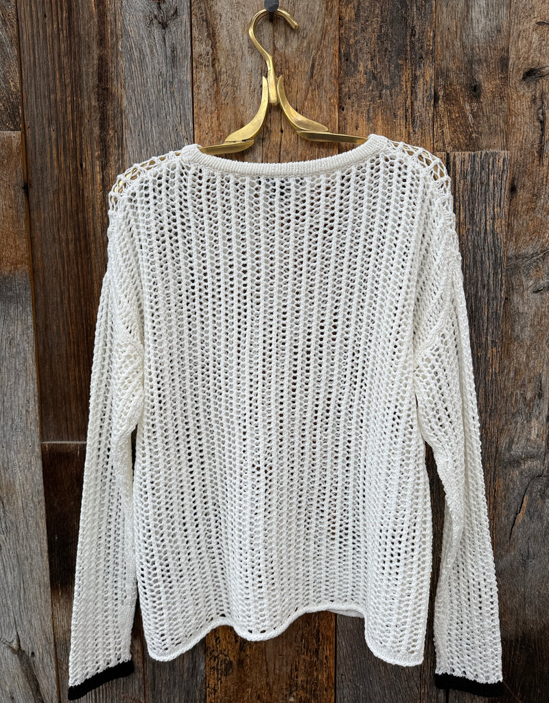 Stateside Stateside Open Mesh Pullover Sweater Cream