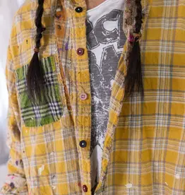 Magnolia Pearl Magnolia Pearl Boyfriend Workshirt Top 1563 Sunshine Plaid