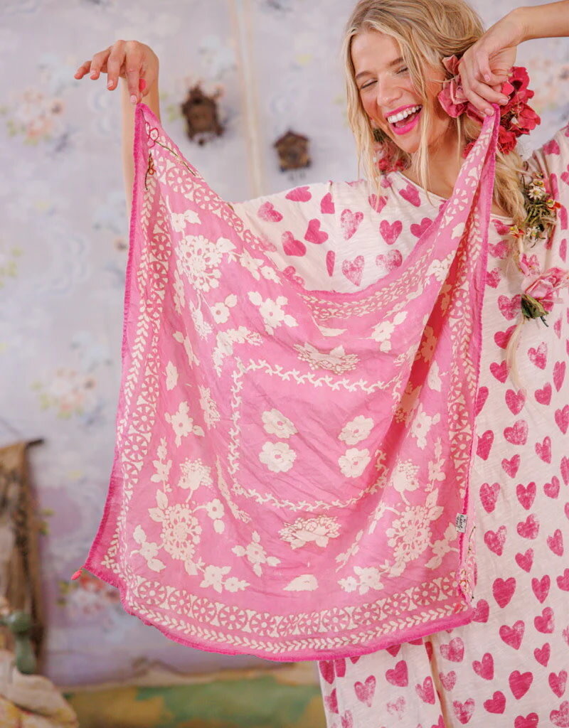 Magnolia Pearl Magnolia Pearl Emb Drori Tassel Scarf 223 Roza