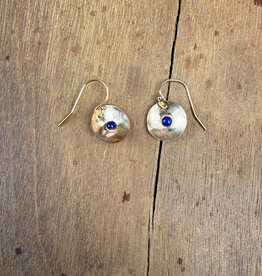 Christy Lea Payne CLP Concave Sm Earrings w Stones GF Lapis
