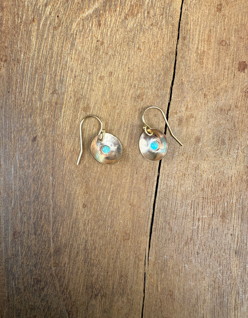 Christy Lea Payne CLP Concave Sm Earrings w Stones GF Turquoise